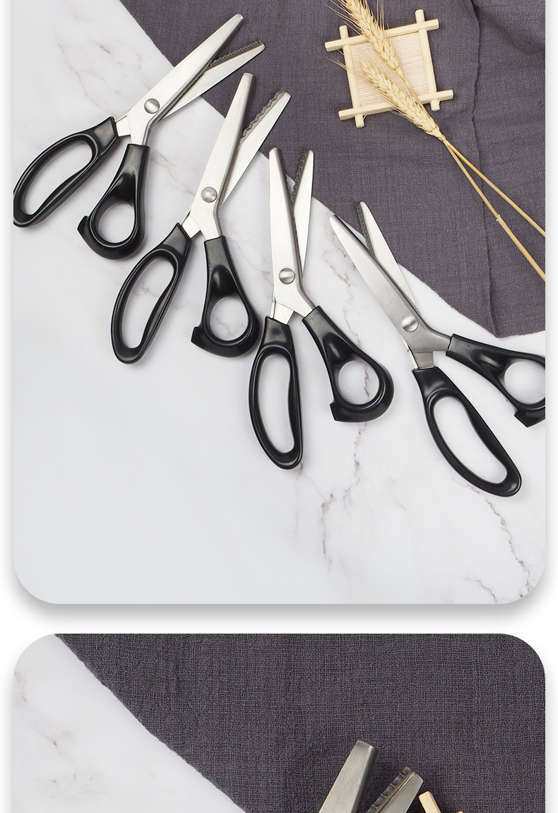 现货 布料花边剪刀 布样剪波浪花齿锯 狗牙剪 布艺花边剪 花纹剪