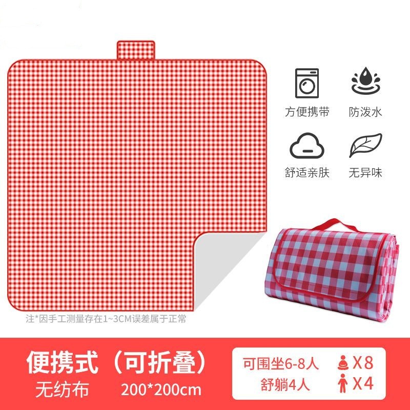 Non-Woven Fabric Picnic Blanket Outdoor Picnic Outing Portable Waterproof and Moisture-Proof Liner Picnic Blanket Ins Style plus-Sized 350G