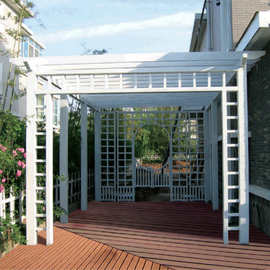 佛山安装户外花架花园白色葡萄架庭院门厅出入口木棚架防腐木廊架