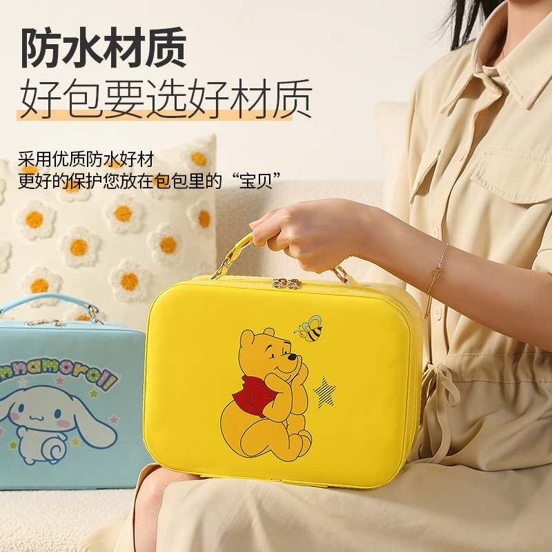 New Cartoon Portable Large Capacity Cosmetic Bag Portable Skin Care Products Storage Box Female Cute Cartoon Size Makeup