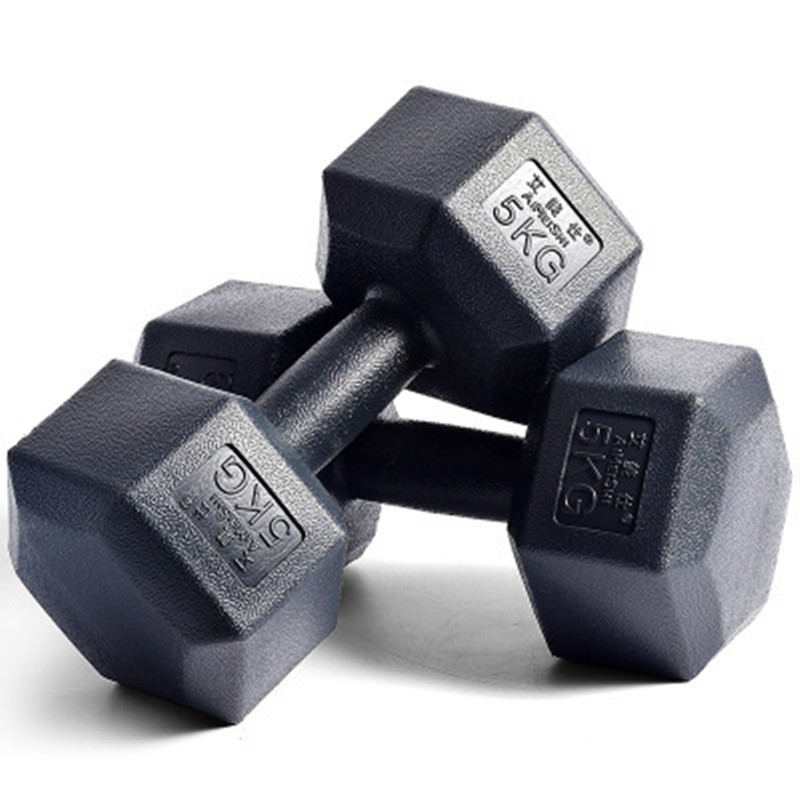 六角包胶包铁电镀哑铃健身固定哑铃25kg5kg10kg20kg30kg公斤商用