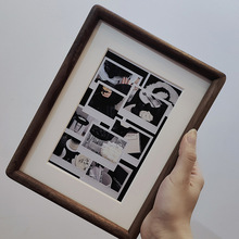 黑胡桃实木相框摆台照片打印做照片墙diy装裱6 7 8寸儿童照片装裱