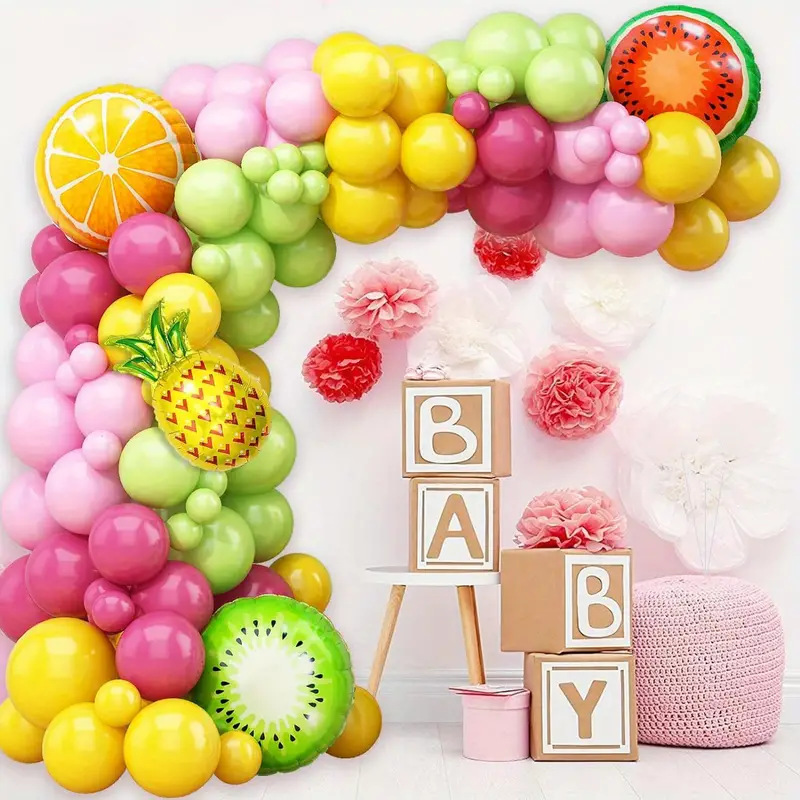 夏威夷水果气球花环气球链装饰菠萝夏日主题生日派对装饰布置