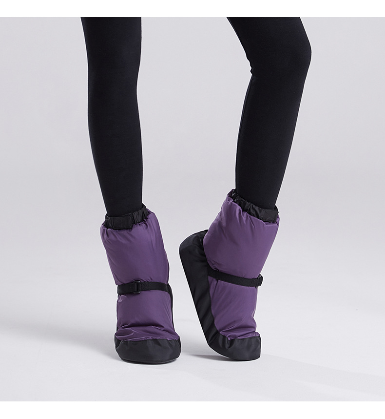 慈溪工厂冬季舞蹈鞋女保暖靴夹棉练功形体鞋软底芭蕾舞蹈棉鞋外贸