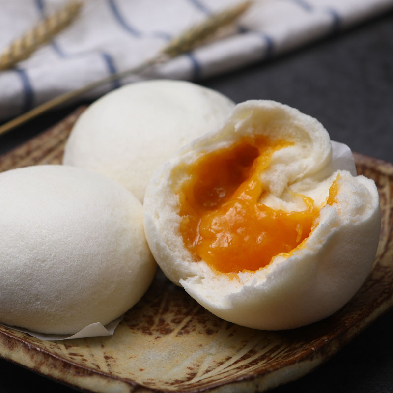 广式金沙松皮包流沙包212克4个速冻半成品茶楼酒店传统剥皮包商用