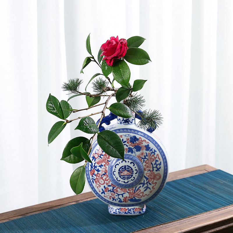 景德镇中式大花瓶陶瓷客厅摆件剑山插花花器日式禅意花艺插花器皿