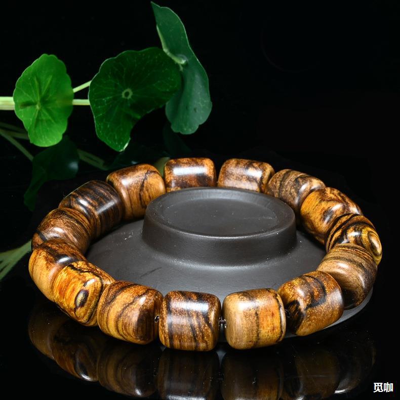 印尼花奇楠 手串自然香味虎皮斑纹沉香木佛珠男女款手链念珠批发