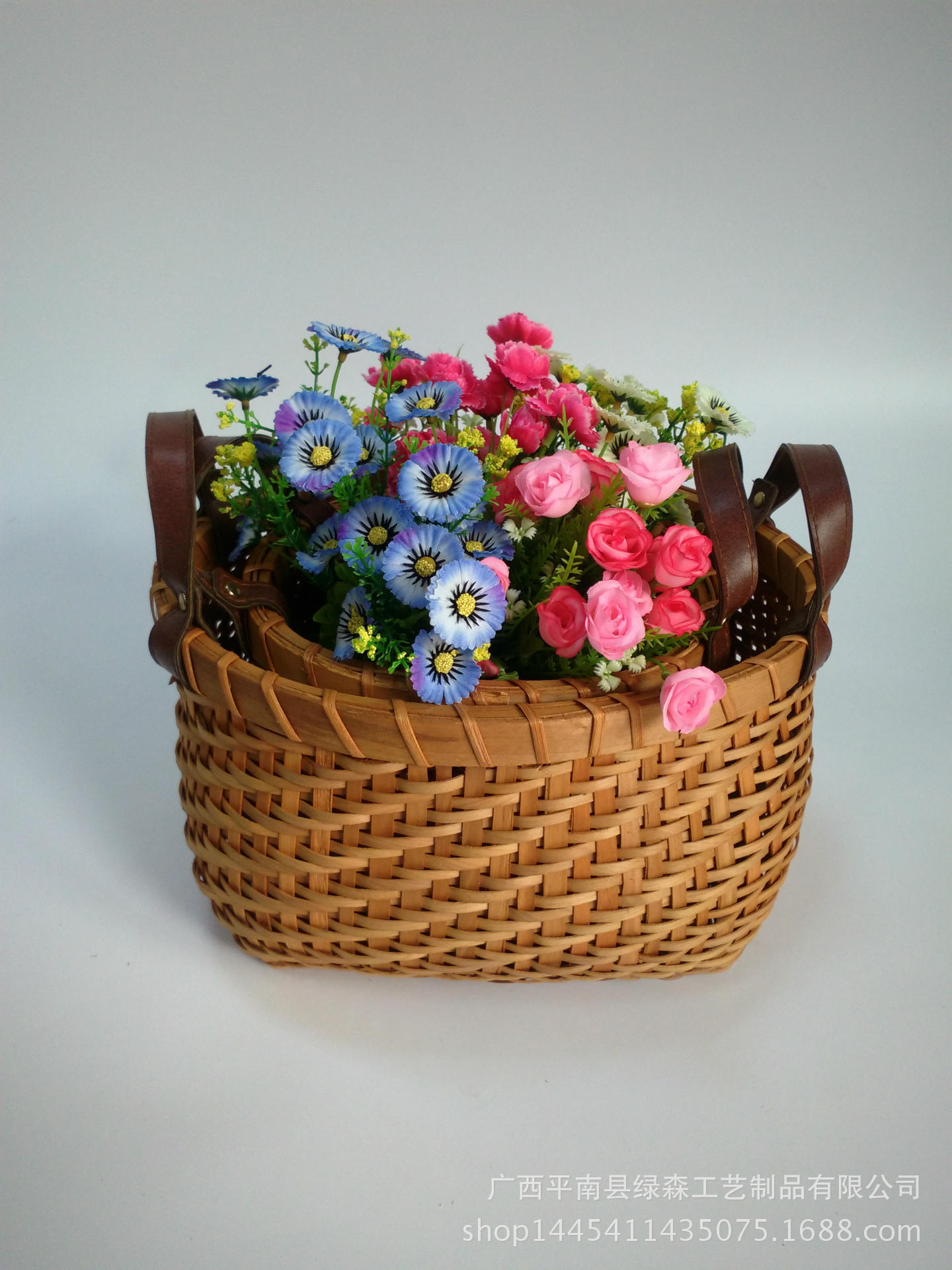 手工木质品工艺编织花篮 收纳提篮办公室植物盆栽篮-阿里巴巴
