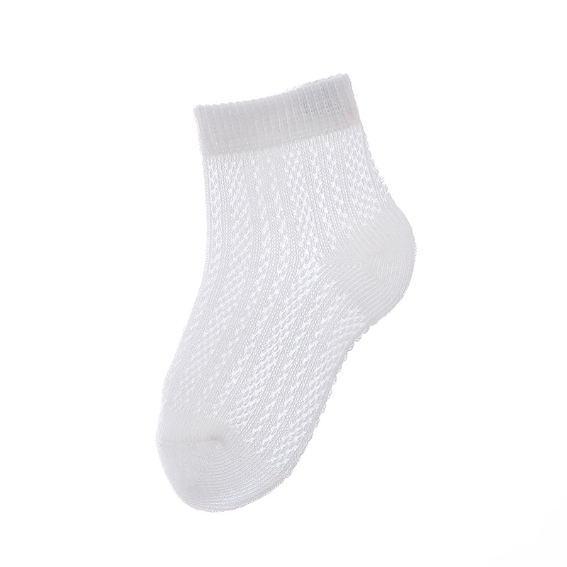 Kid's Socks Spring and Summer Thin Mesh Hole Socks Thin Socks Solid Color Baby Anti-Mosquito Socks Breathable Sweat Absorbing Baby Socks