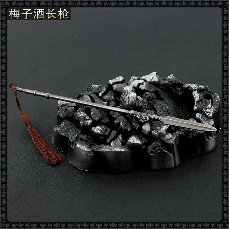 雪中-悍刀行陈芝豹梅子酒长枪武器模型22cm全金属工艺品摆件