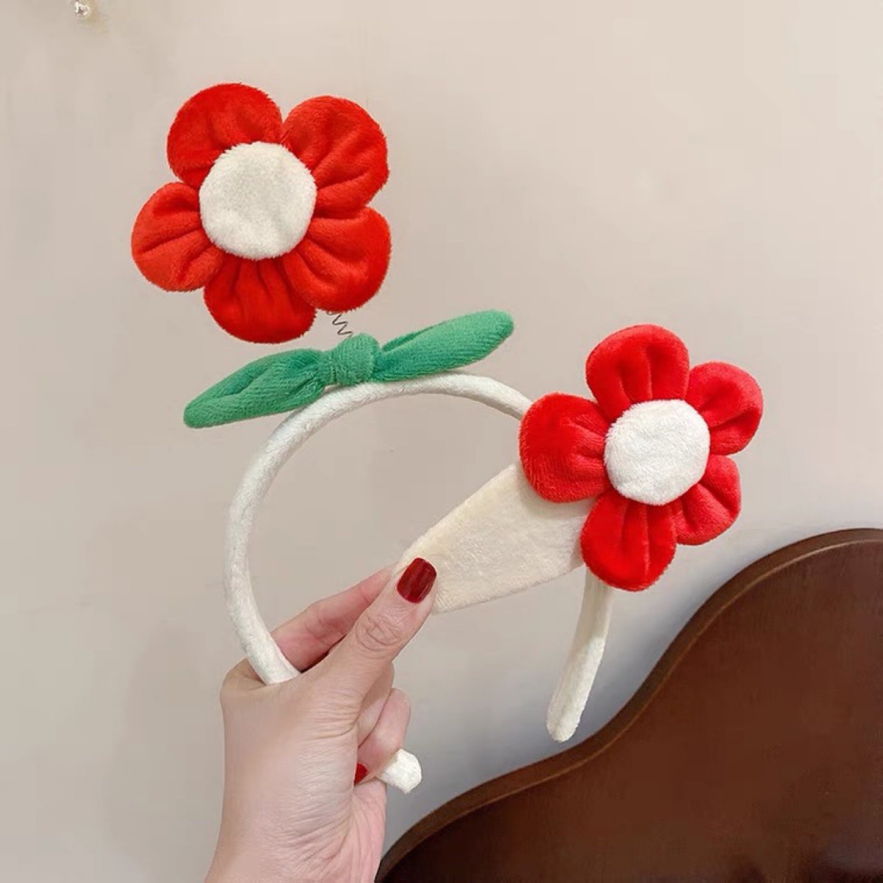 小红花头箍立体花朵卖萌发卡批发ins 少女心日韩发饰头饰小花发箍