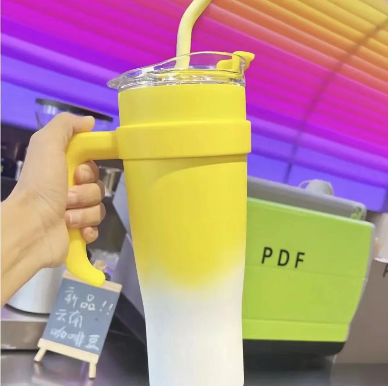 Big Mac Ice Cream Internet Celebrity Cup Vacuum Cup 40Oz Foreign Trade Cup Straw Large Capacity Good-looking Water Cup Wholesale