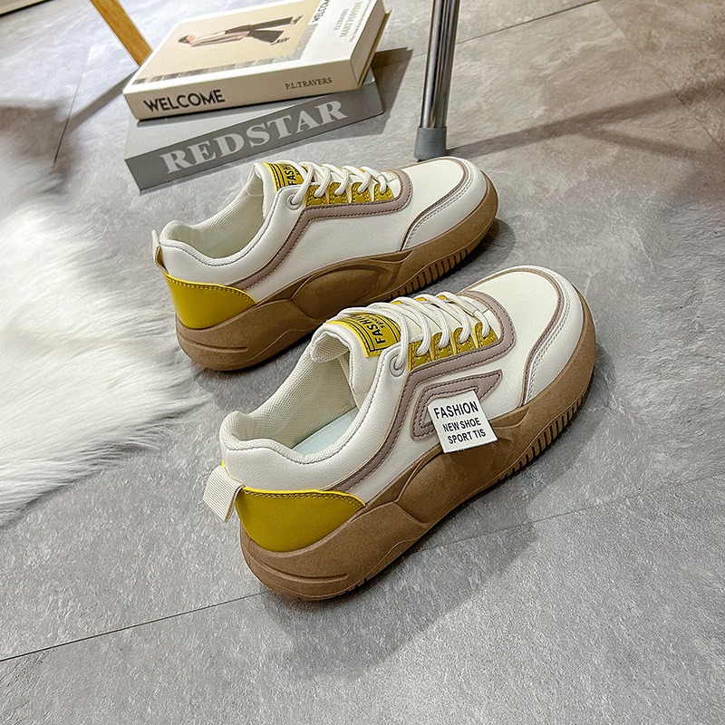 White Shoes for Women 2023 Autumn New Korean Style Versatile Platform Sneakers for Female Students Casual Sneaker Women's Shoes 6023