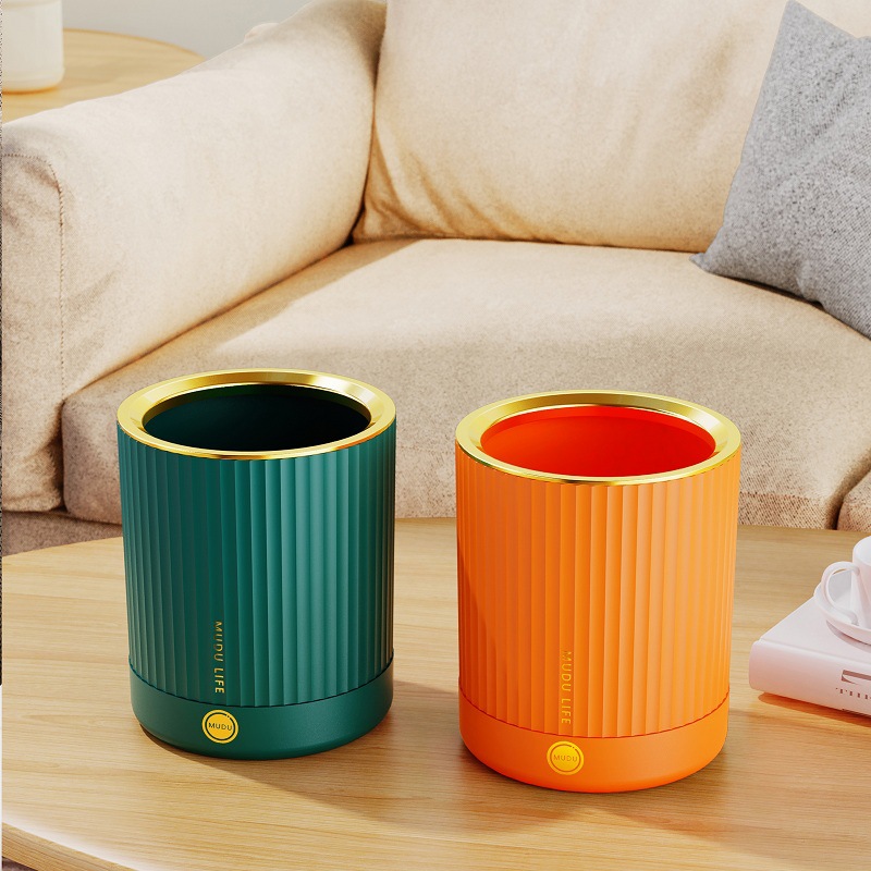 2万个mudu垃圾桶家用大容量客厅厨房卧室轻奢风带压圈垃圾筒大号卫生