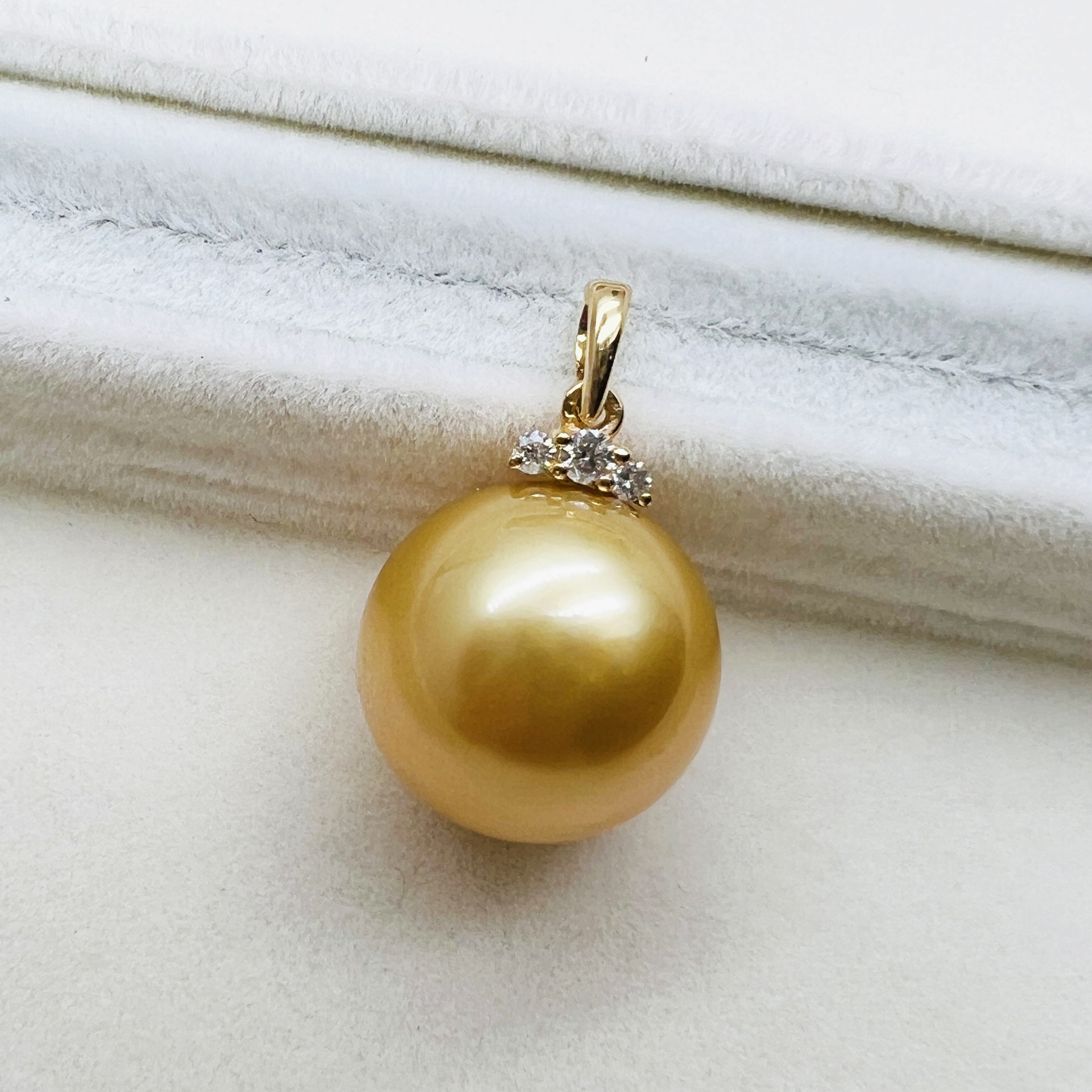 au750黄金项坠简款吊坠头18k金珍珠配件扣8-11海水珍珠空托挂坠扣