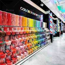 网红店彩虹糖果展示柜定做 创意多层巧克力棒棒糖陈列柜零食货架