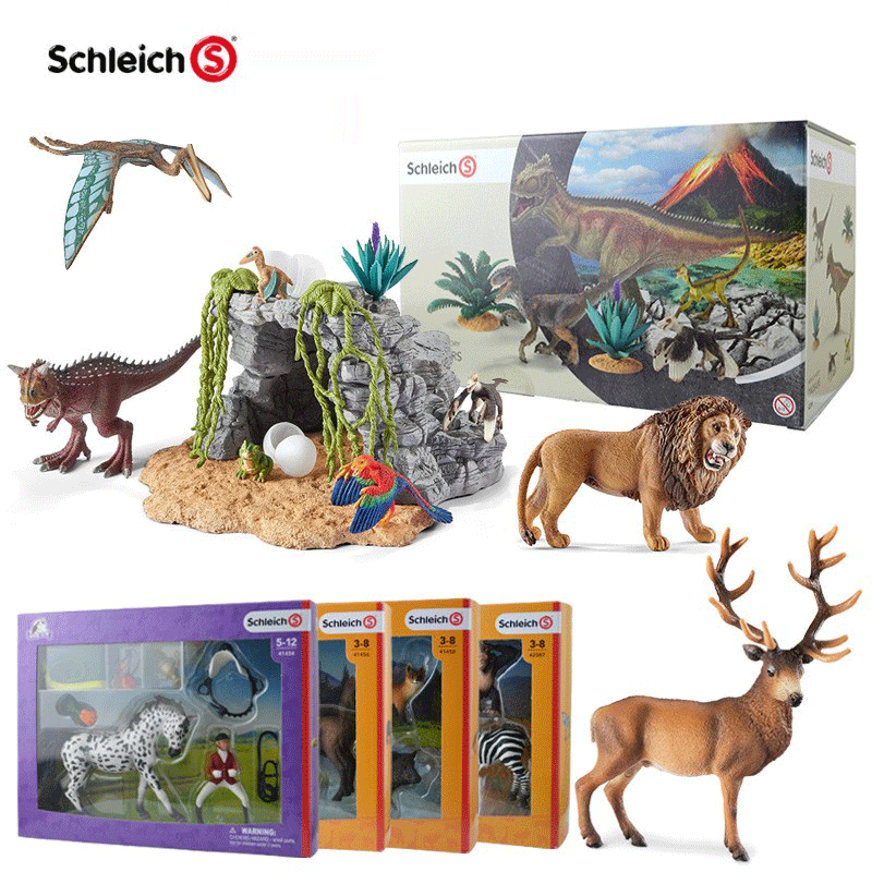 schleich德国思乐仿真动物模型礼盒套装玩具野生动物入门套装恐龙