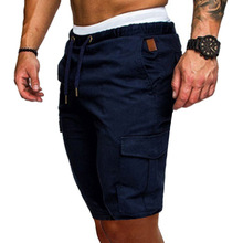 欧美夏季男士系带款男士五分工装短裤褶皱款大口袋短裤现货直发