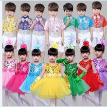 六一公主裙幼儿园学生大合唱服亮片蓬蓬纱裙舞蹈女儿童短袖演出服