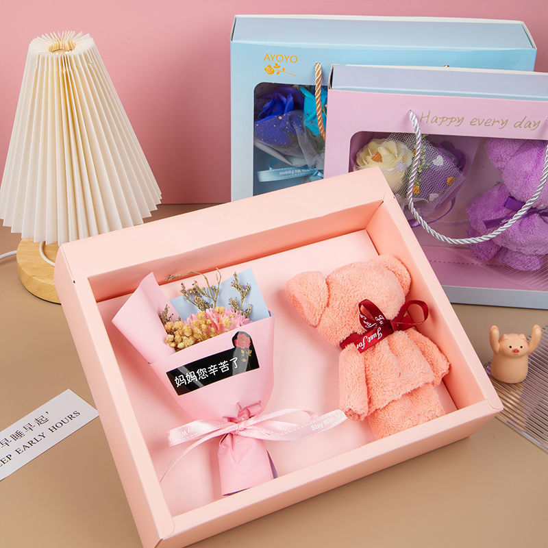 送母亲节礼物韩版香皂花花束永生肥皂花康乃馨生日三八妇女节捧花