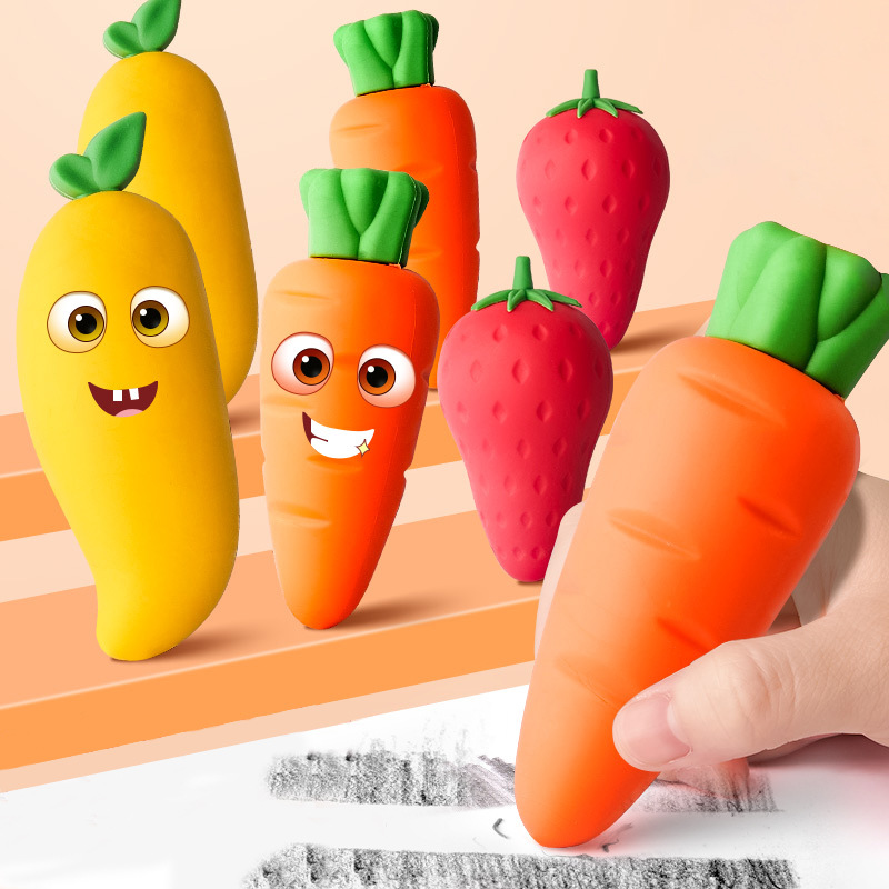 big mac fruit eraser student creative stationery kindergarten cute mango strawberry carrot clean eraser