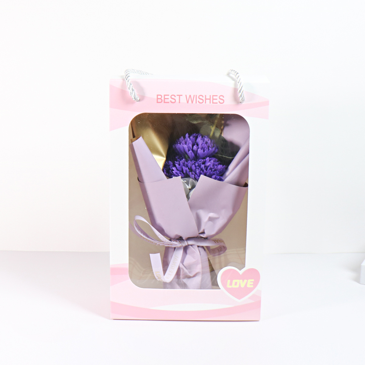 Soap Flower Bouquet Rose Carnation Small Bouquet Gift Box Mother's Day Teacher's Day Valentine's Day Gift Cross-Border