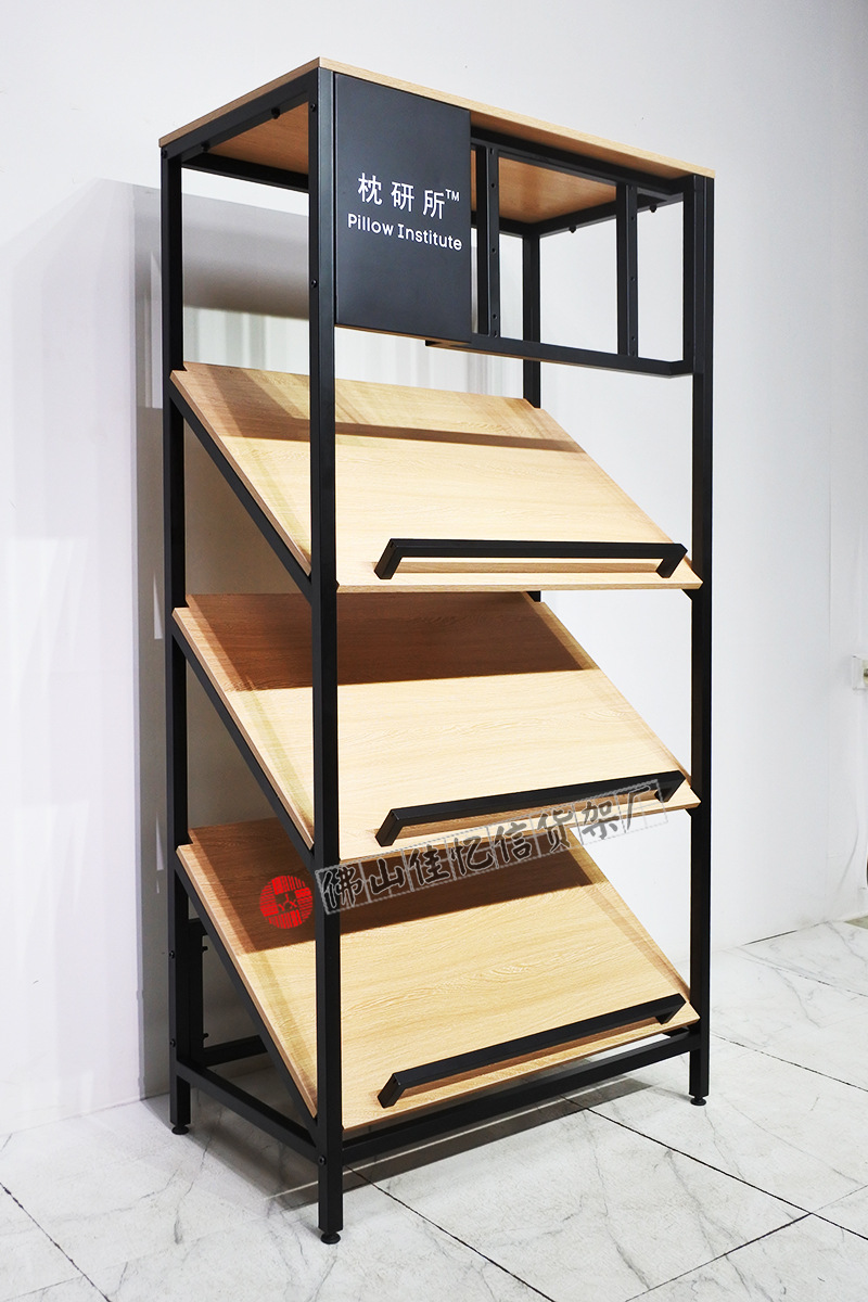 家纺店枕芯架枕头展示架斜面家纺展架货架枕头架枕芯架现货