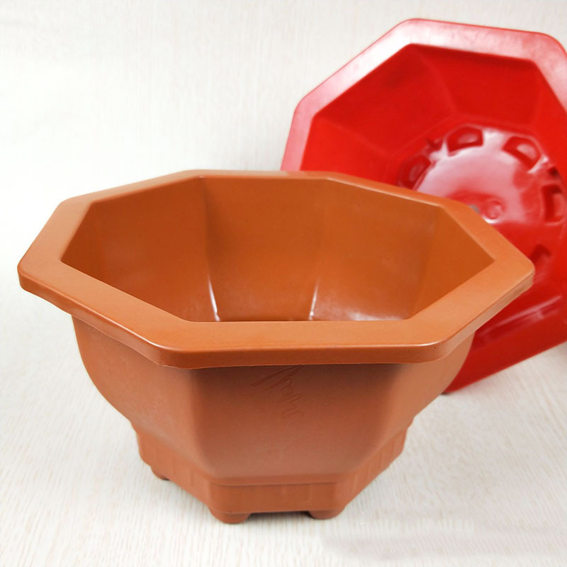 h5八角花盆 塑料花盆 红色塑料花盆 1元2元花盆一元2元货源-阿里巴巴