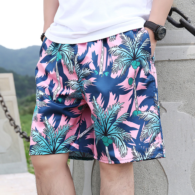 Beach Pants Men's Large Size Quick-Drying Loose Thin Men's Shorts Sports Casual Flower Pants Amazon Hot