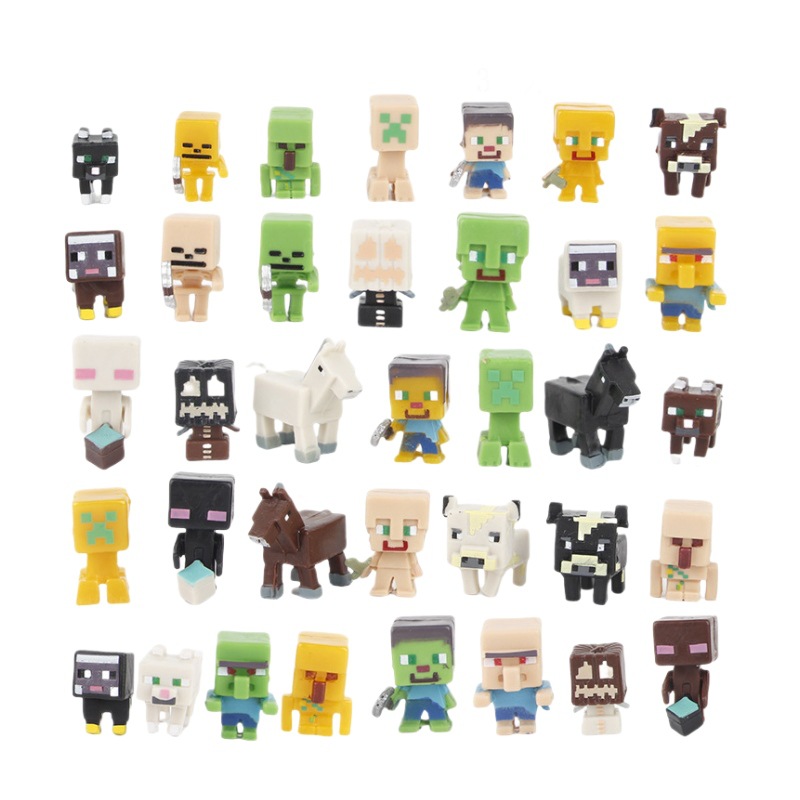 跨境1代2代3代4代36款我的世界手办10款苦力怕公仔玩具小人仔摆件