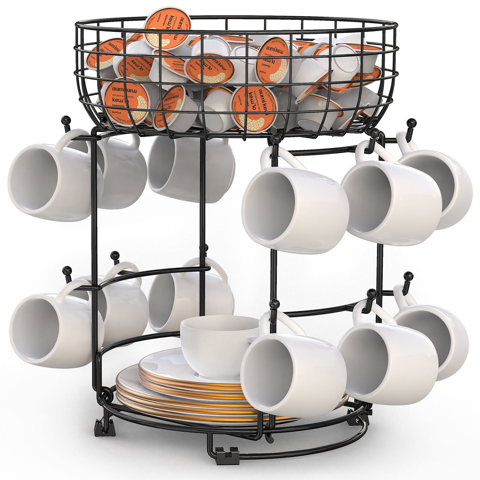 跨境专供咖啡杯架防锈马克杯架杯架杯子收纳家用水杯倒挂架