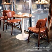 美式工业风咖啡厅简约铁艺休闲桌椅组合酒吧复古实木餐桌椅组合