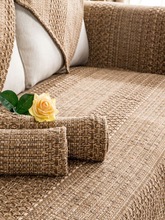 BG54批发棉麻沙发垫复古轻奢简约现代咖色布艺实木坐垫新中式盖巾