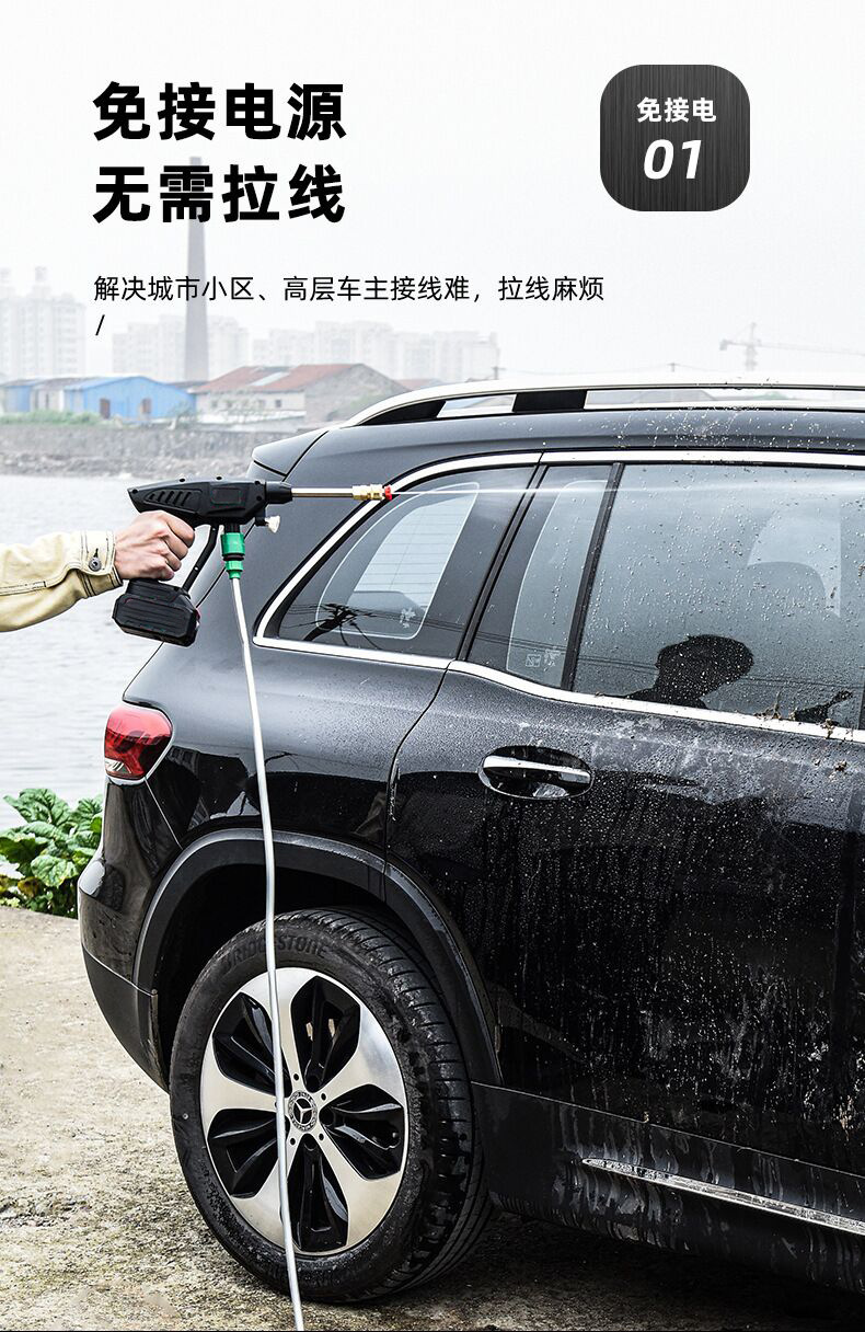 无线洗车机高压水泵家用小型手持洗车水枪神器锂电洗车机打药工具