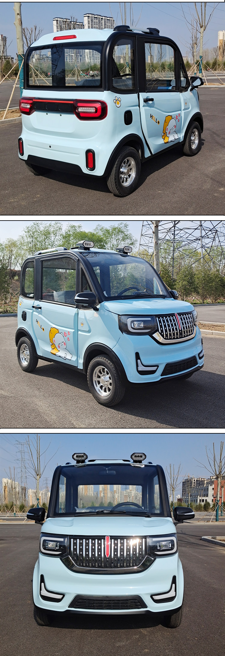 手把老年四轮代步车 电瓶车 成人全封闭电动车家用小型女士车包邮