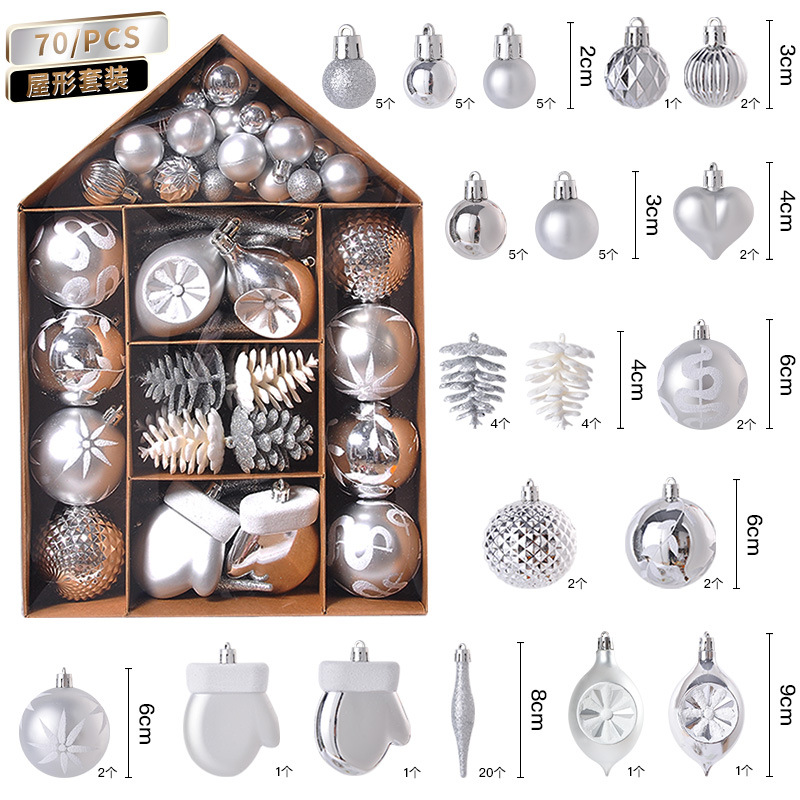 Christmas 70 House Painted Christmas Christmas Electroplating Gift Bag Christmas Tree Ornaments Decorations