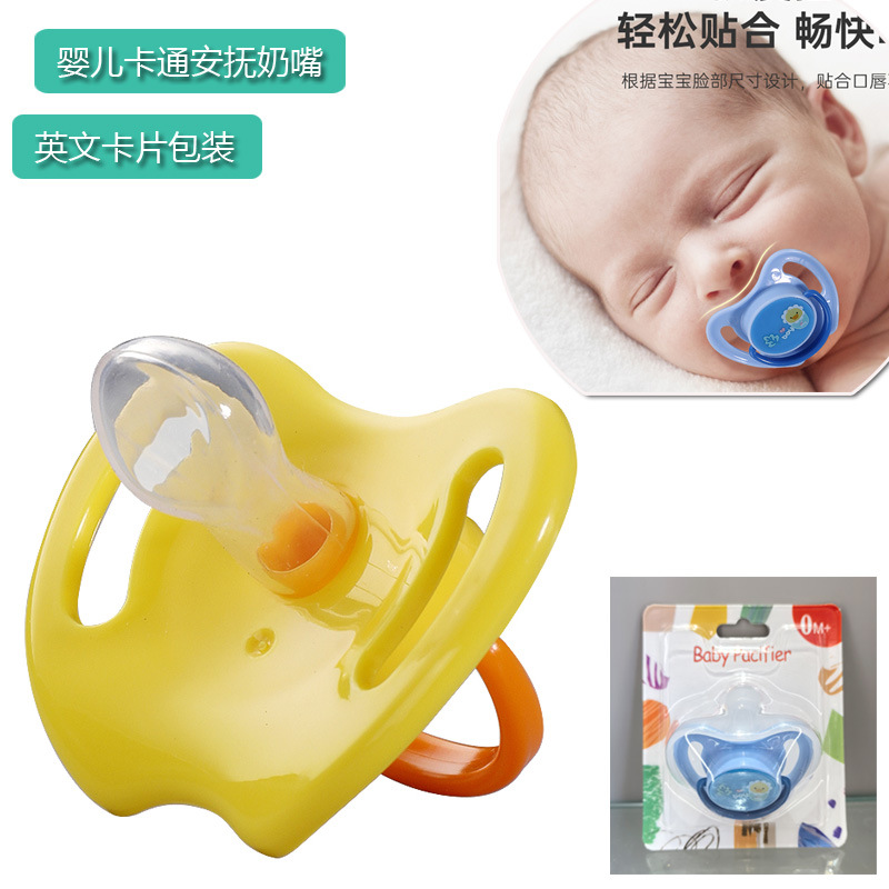 english card baby printed pacifier cartoon silicone sleeping nipple newborn baby comfort nipple