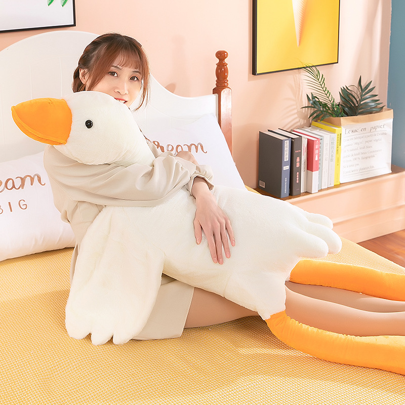 New Internet Celebrity Big White Geese Plush Toy Lying for Girlfriend Ragdoll Doll Bed Pillow Plush Doll