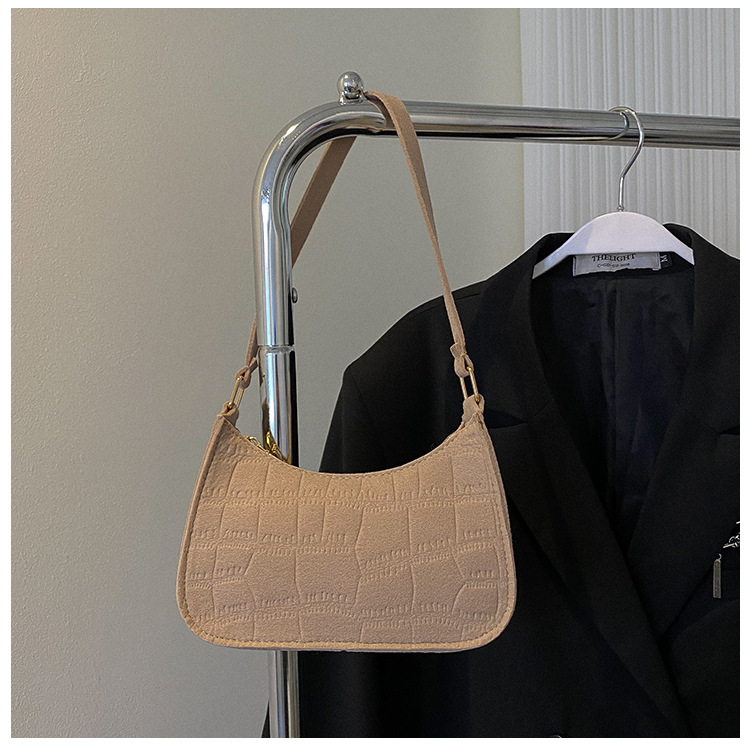 Stylish Good Texture Plaid Shoulder Bag 2022 New Autumn and Winter Simple Ins Fashionable Elegant Women's Underarm Shoulder Handbag