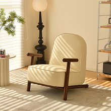 简约现代单人沙发椅单椅北欧轻奢客厅卧室阳台懒人实木设计师躺椅