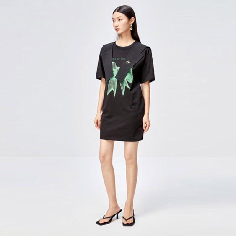 100棉印花连衣裙24夏裙子专柜价499-阿里巴巴