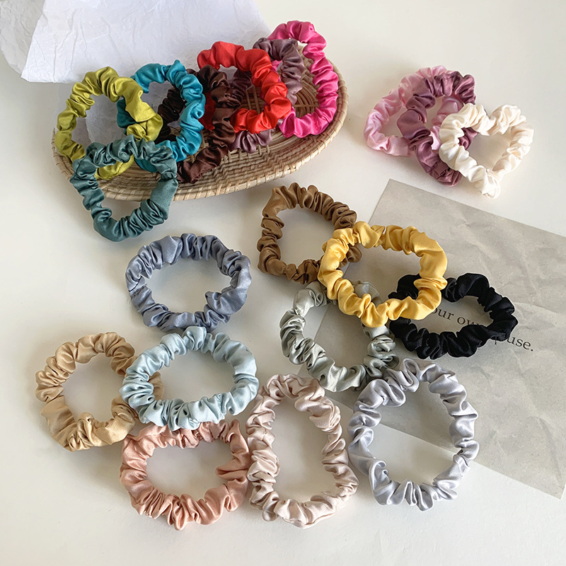 New Satin Small Hair Ring Satin Temperament Ponytail and Updo Variety Hair Rope Headdress Female Traceless Wholesale Manufacturer