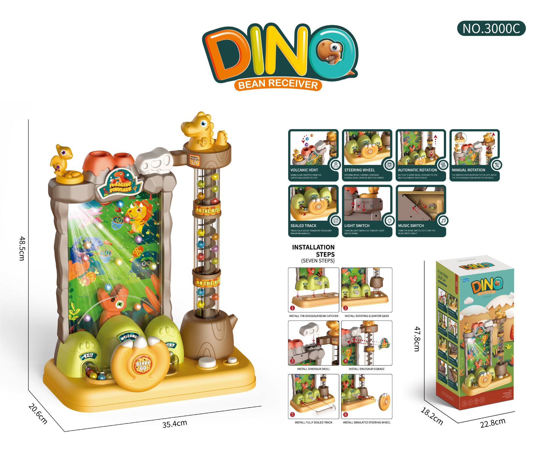 Cross-Border Dinosaur Connecting Doudou Greedy Valley Electric Receive the Ball Machine Interactive Board Game Connecting Beads Training Parent-Child Educational Toys