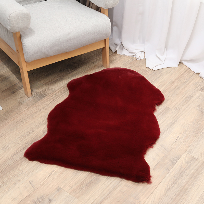 Amazon Imitation Pile Floor Covering Floor Mat Plush Solid Color Nordic Carpet Cushion Home Living Room Bedroom Bedside Blanket