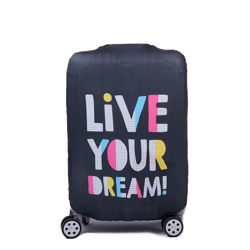 Luggage Protective Cover Wear-Resistant Elastic Case Cover Trolley Case Suitcase Coat Dust Cover Thickened Milk Silk Printing