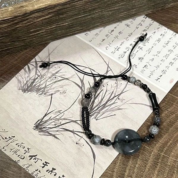 Retro New Chinese Beaded Braided Rope Simple Antique Fairy Light Luxury Minority Couple Bracelet Spring Festival All-Matching