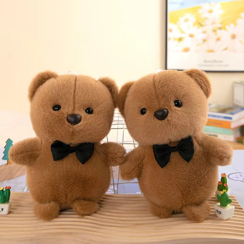 抓机领结小熊抱枕毛绒玩具可爱小熊暖心治愈系公仔玩偶抓机布娃娃