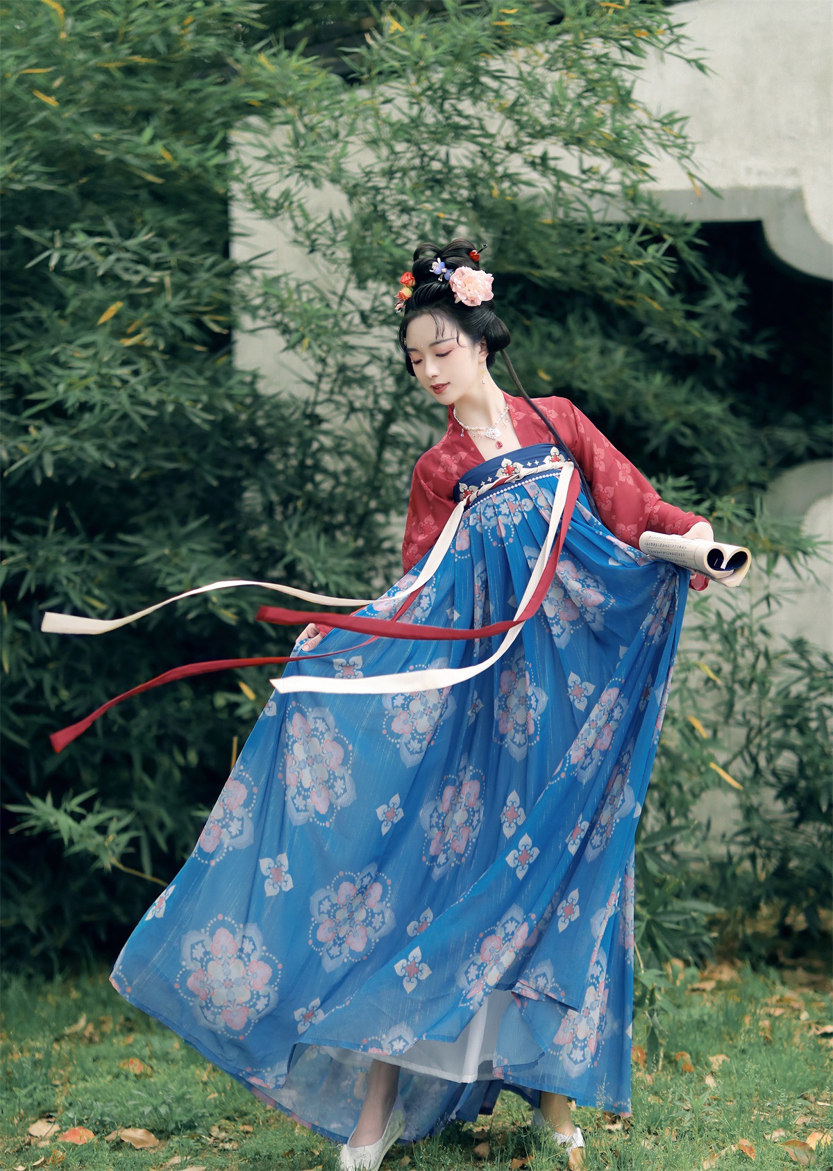 原创秋棠齐胸襦裙唐制汉服女改良飘逸仙气中国风春秋8282