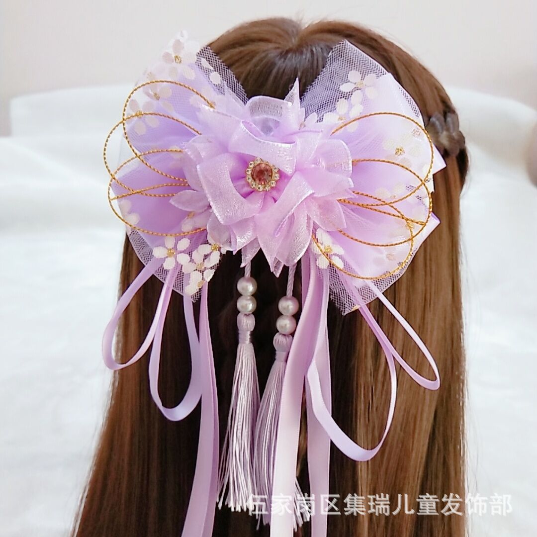 新款汉服头饰中国风发饰超仙女流苏款发夹发卡 古风女童古装对夹