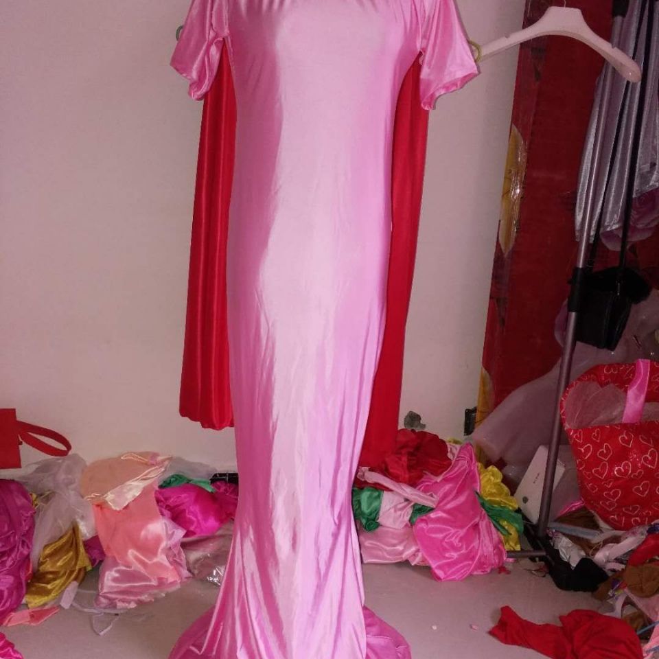 三醋酸超柔丝绸四面弹力连衣长裙丝滑鱼尾裙柔软丝滑弹力紧身裙